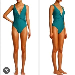 Nicole Miller Teal One-Piece Swimsuit